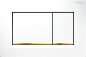 Geberit Sigma 20 (ex Sigma 30) bedieningspaneel glans wit/goud voor Sigma reservoirs 8cm (UP720) en 12cm (UP320)