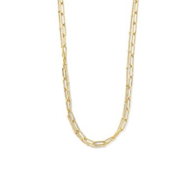 Multi-ketting Paperclipschakel staal goudkleurig 4 mm 43 + 3 cm