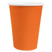 10x stuks feest/verjaardag bekertjes karton oranje - 270 ml