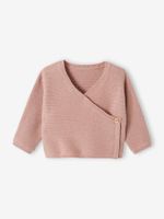 Brassière vest baby van wol en katoen roze (poederkleur) - thumbnail