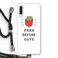 Fries before guys: Samsung Galaxy A70 Transparant Hoesje met koord