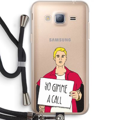 Gimme a call: Samsung Galaxy J3 (2016) Transparant Hoesje met koord
