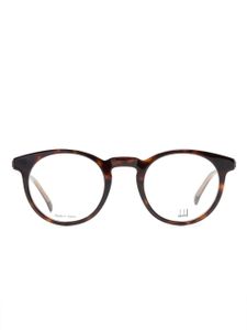 Dunhill lunettes de vue rondes à effet écailles de tortue - Marron