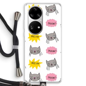 Meow: Huawei P50 Pro Transparant Hoesje met koord