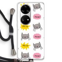 Meow: Huawei P50 Pro Transparant Hoesje met koord