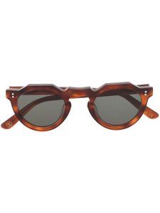 Lesca lunettes de soleil teintées à monture ronde - Marron