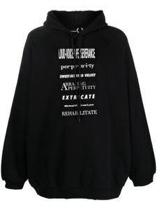 Raf Simons X Fred Perry hoodie en coton à patchs slogan - Noir