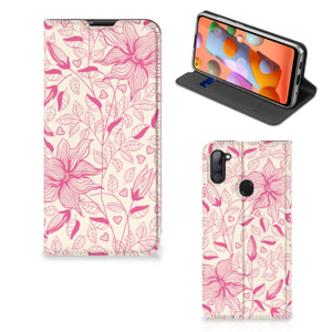 Samsung Galaxy M11 | A11 Smart Cover Pink Flowers