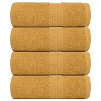 VidaXL Gastendoekjes 4 st 30x50 cm 360 g/m² 100% katoen goudkleurig