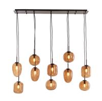 Light & Living Hanglamp Mezza Glas, 10-lamps - Bruin