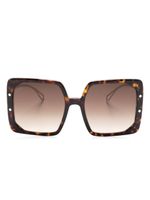 Bvlgari lunettes de soleil carrées à effet écailles de tortue - Marron - thumbnail