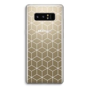 Zwart-witte kubussen: Samsung Galaxy Note 8 Transparant Hoesje