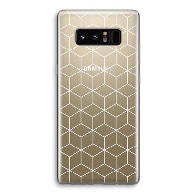 Zwart-witte kubussen: Samsung Galaxy Note 8 Transparant Hoesje