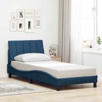 Bedframe zonder matras "Hanko" 90x190 cm stof blauw