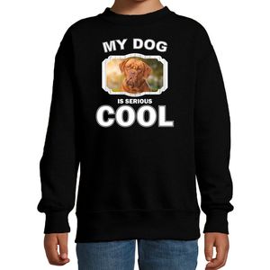 Franse mastiff honden trui / sweater my dog is serious cool zwart voor kinderen