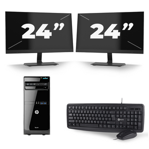 HP Pro 3500 Micro Tower - Intel Core i5-3e Generatie - 8GB RAM - 256GB SSD - Windows 10 + 2x 24 inch Monitor
