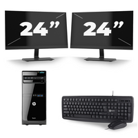 HP Pro 3500 Micro Tower - Intel Core i5-3e Generatie - 8GB RAM - 256GB SSD - Windows 10 + 2x 24 inch Monitor
