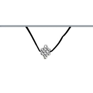 Hanger Eindeloze Knoop met Suede Koord Zwart