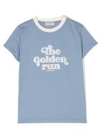 Golden Goose Kids t-shirt en coton à ornements en cristal - Bleu