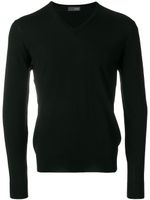 Drumohr pull ajusté à col v - Noir