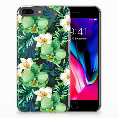 Apple iPhone 7 Plus | 8 Plus | TPU Case | Orchidee Groen Apple iPhone 7 Plus | 8 Plus | TPU Case | Orchidee Groen