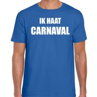 Carnaval verkleed shirt blauw voor heren ik haat carnaval - kostuum 2XL  - - thumbnail