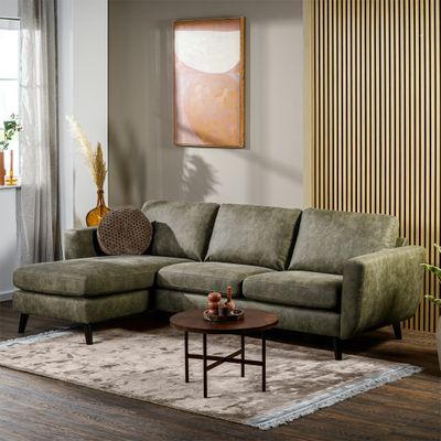 Haluta - Hoekbank Job - 258 x 155 x 83 cm - Groen - Links