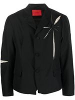 KUSIKOHC blazer boutonné à fleurs - Noir KUSIKOHC blazer boutonné à fleurs - Noir