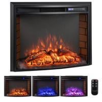 1500W Elektrische Haard met Verwarming & Afstandsbediening & Oververhittingsbeveiliging Wandhaard Inbouwhaard