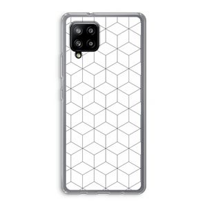 Zwart-witte kubussen: Samsung Galaxy A42 5G Transparant Hoesje