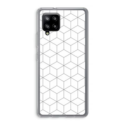 Zwart-witte kubussen: Samsung Galaxy A42 5G Transparant Hoesje