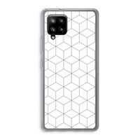 Zwart-witte kubussen: Samsung Galaxy A42 5G Transparant Hoesje