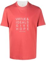 Brunello Cucinelli t-shirt à slogan imprimé - Rouge