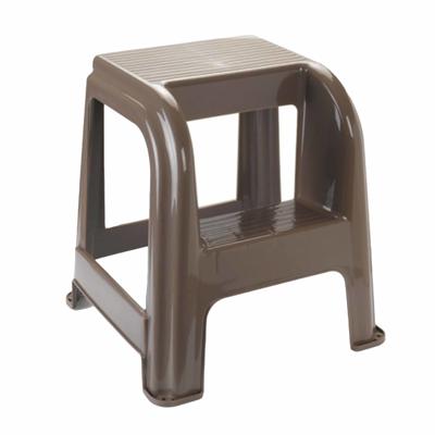 Plasticforte Opstapkrukje - 2 tredes - zilver - kunststof - 44 x 42 x 45 cm