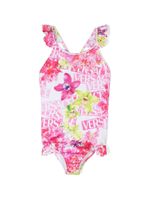 Versace Kids maillot de bain à logo en all over - Blanc