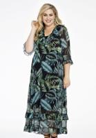 Yoek Jurk met ruches TROPICOOL | Zwart | Maat 46/48