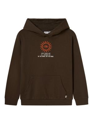 Name it winter hoodie jongens - bruin - NkmLanton