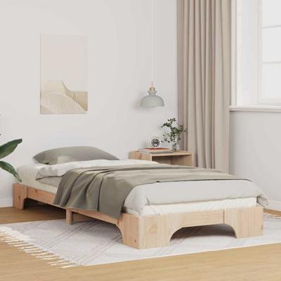 Bedframe met opslag Bruin 80 x 210 cm Hout