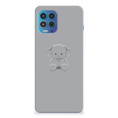 Motorola Moto G100 Telefoonhoesje met Naam Grijs Baby Olifant Motorola Moto G100 Telefoonhoesje met Naam Grijs Baby Olifant