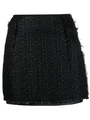 Lanvin minijupe métallisé en tweed à coupe évasée - Noir