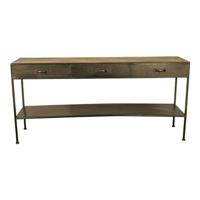 PTMD Simple Metal Gold sidetable open 3 drawers