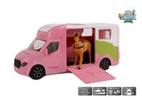 Kids Globe Anemone paardentruck die cast licht geluid roze 20cm