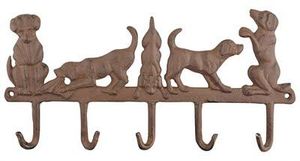 Hanger 5 honden gietijzer (35,5X2,5X17,5 CM)