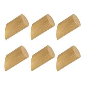 QUVIO Houten wand haakje - Licht bruin - S - Set van 6