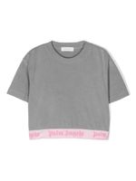 Palm Angels Kids t-shirt crop à logo - Gris