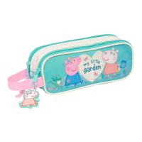 Pennenetui met 2 vakken Peppa Pig Pretty flowers Geel Munt 21 x 8 x 6 cm