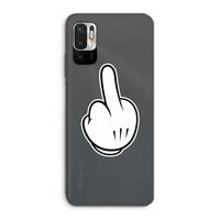 Middle finger black: Xiaomi Redmi Note 10 5G Transparant Hoesje