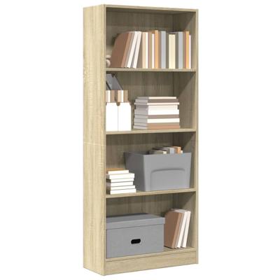 Boekenkast 60x24x143 cm bewerkt hout sonoma eikenkleurig