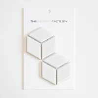 The Mosaic Factory Paris Mozaiek Tegel Cubic - Wit Porselein Geglazuurd 266x305 mm