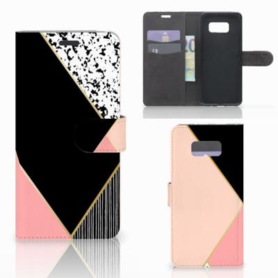 Samsung Galaxy S8 Plus | Book Case | Zwart Roze Vormen